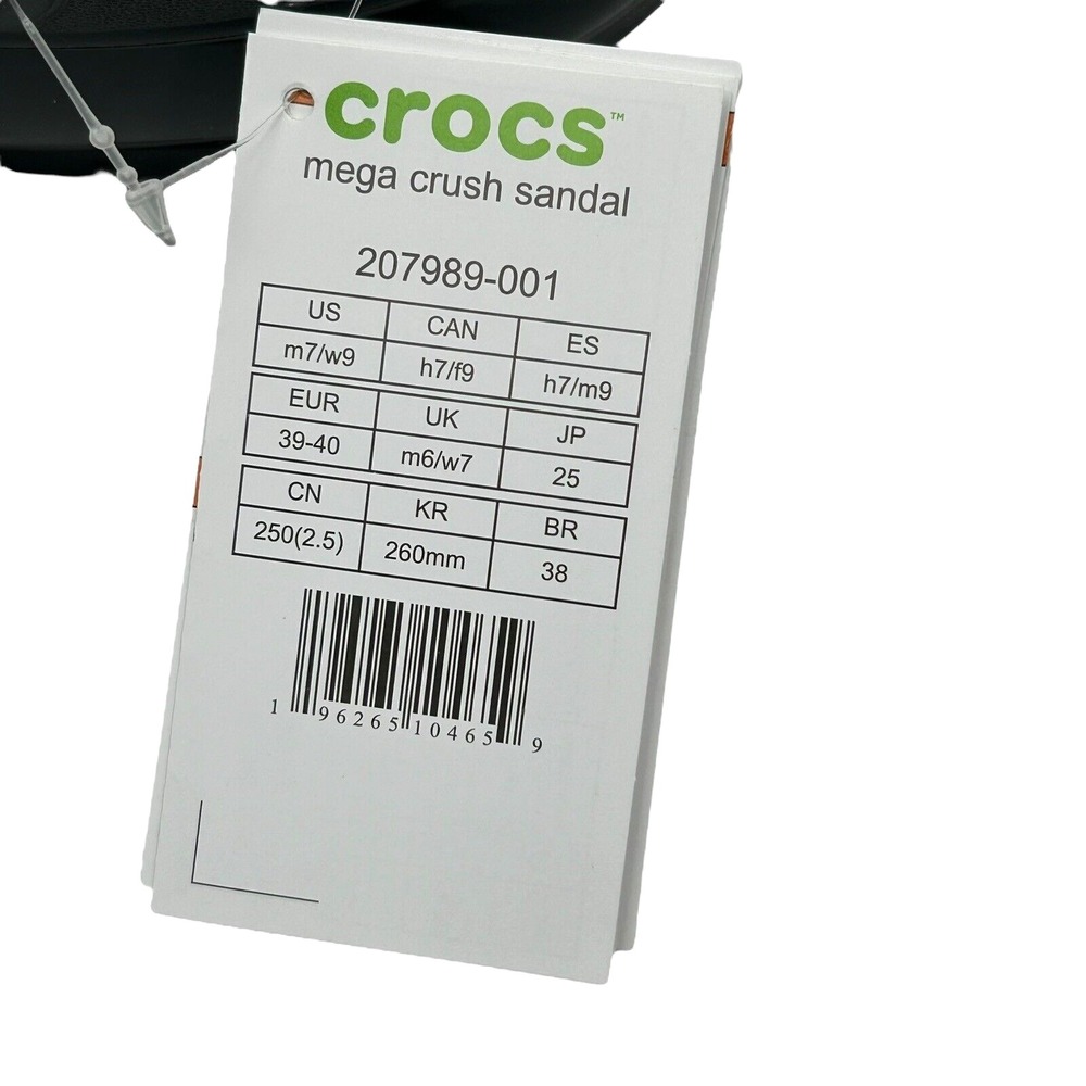 Crocs Women's Mega Crush Sandal Size 9 Black Chunky Platform Water Resistant - Picture 10 of 10